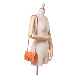 Mini Square Classic Patent Striped Single Flap