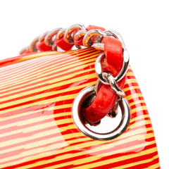 Mini Square Classic Patent Striped Single Flap