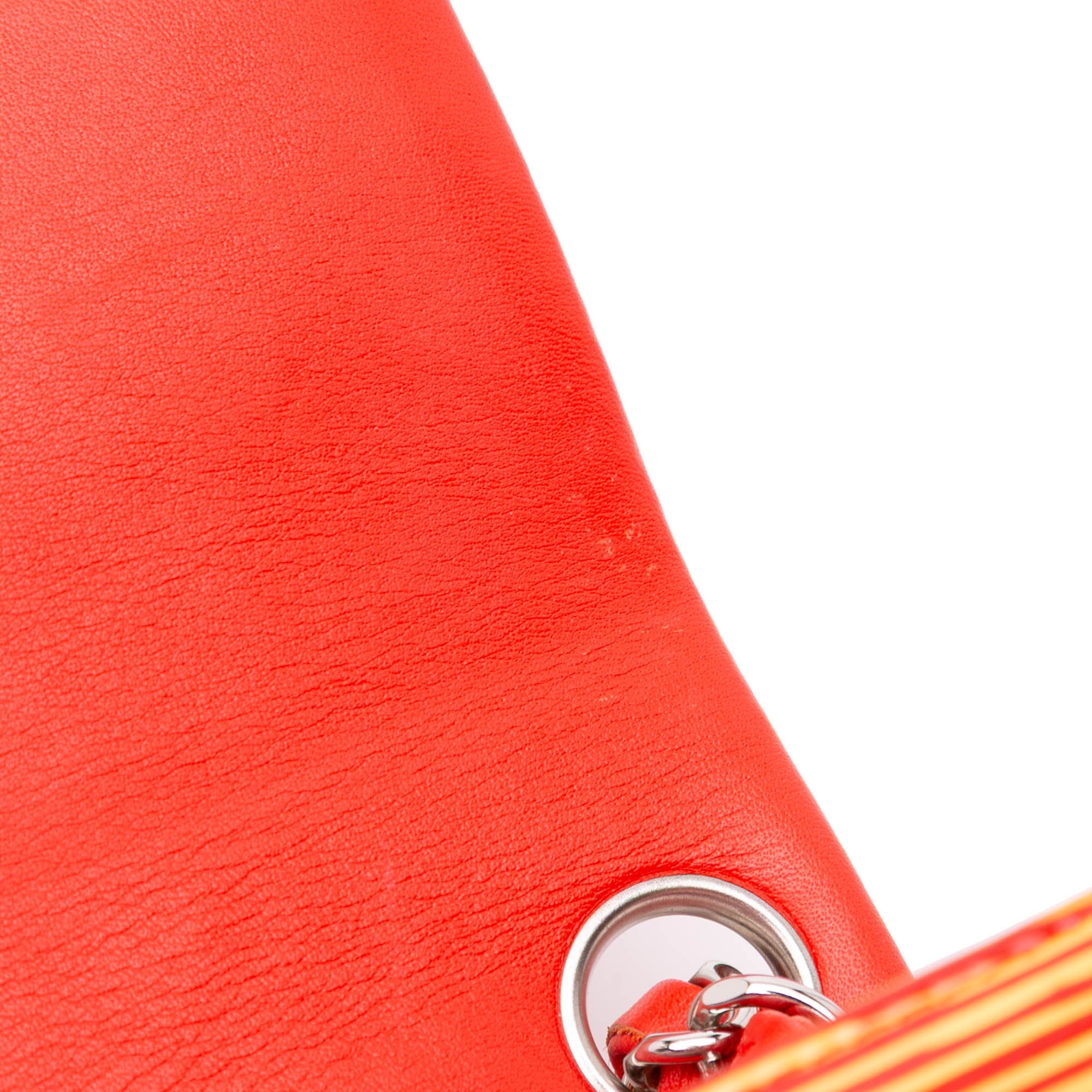 Mini Square Classic Patent Striped Single Flap