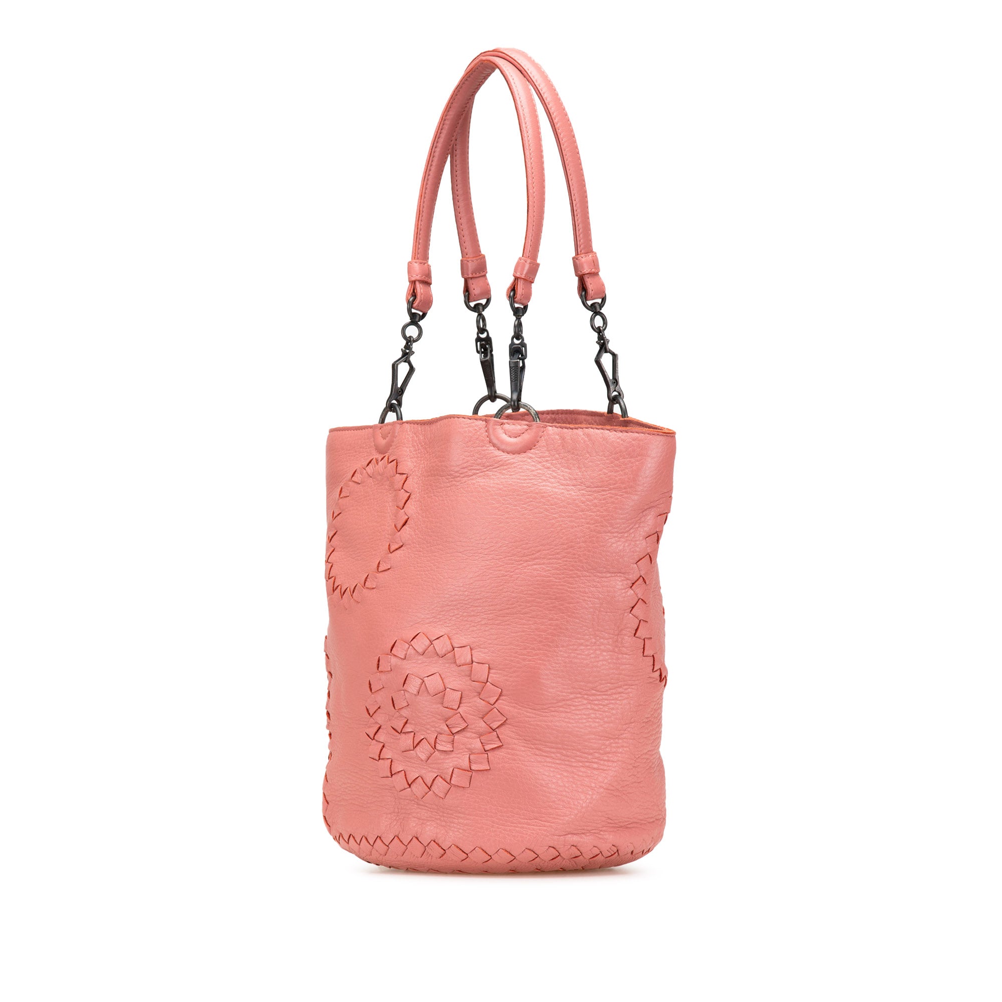 Small Intrecciato Trimmed Cervo Bucket Bag