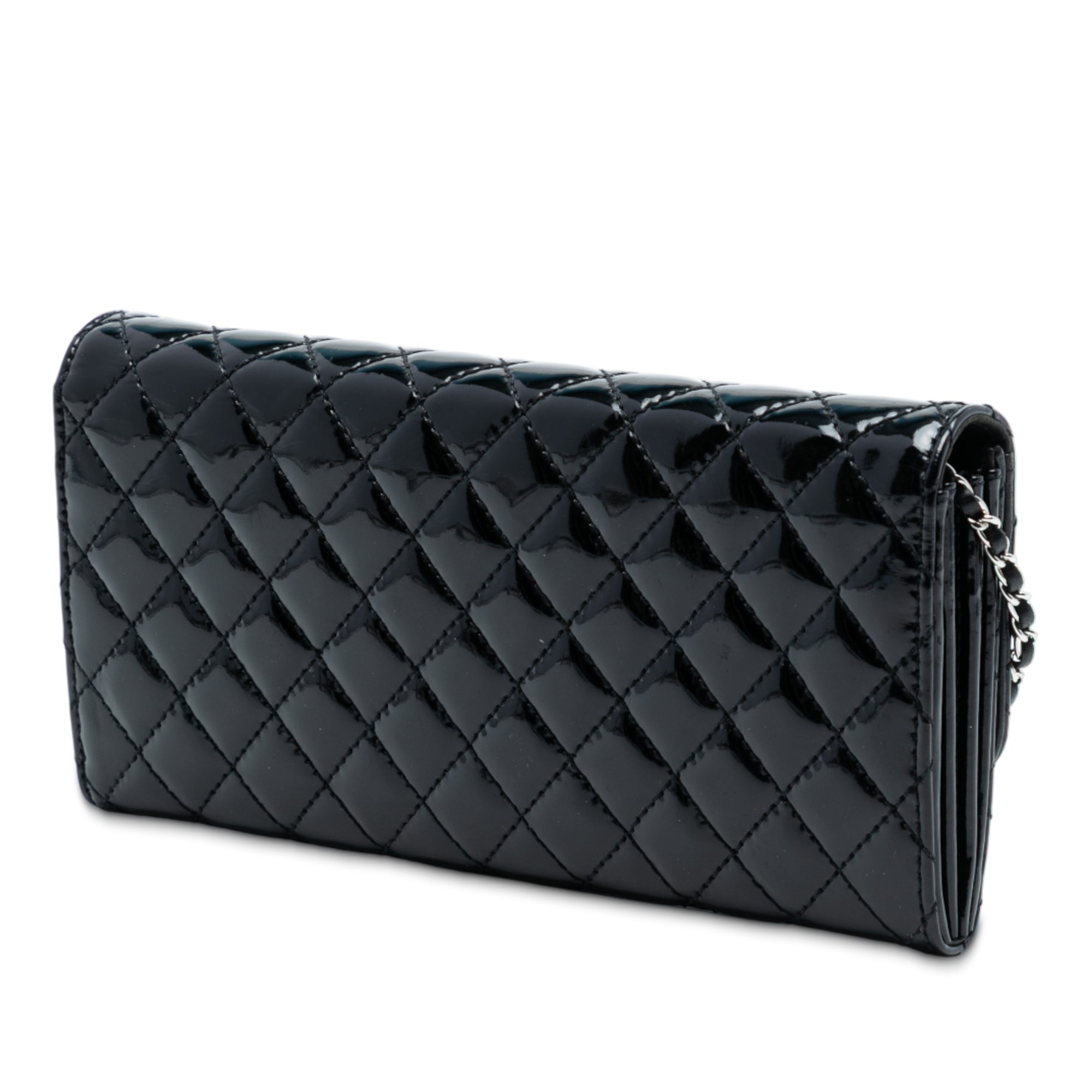 CC Quilted Patent East West Wallet On Chain