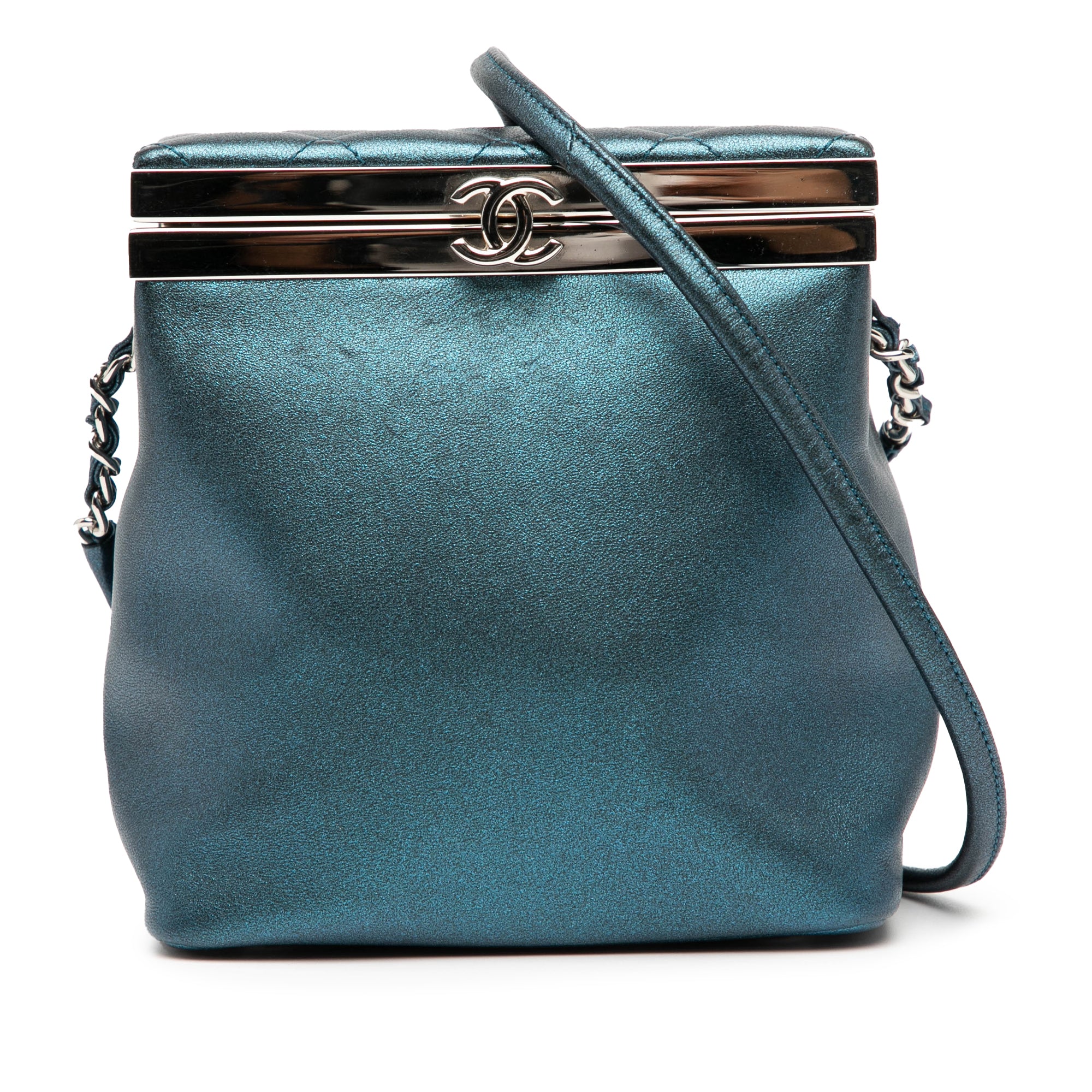CC Metallic Calfskin Vanity Bag