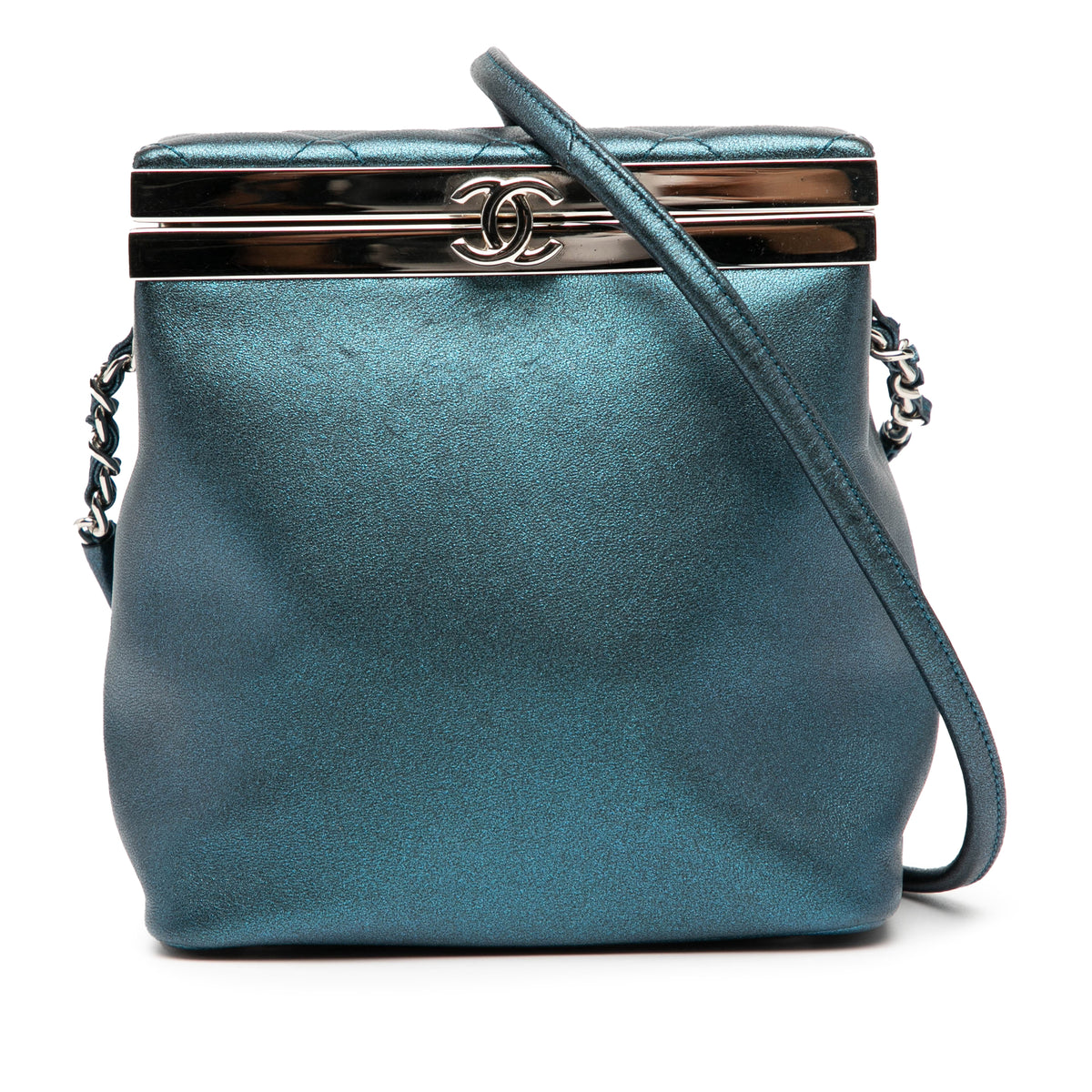 CC Metallic Calfskin Vanity Bag