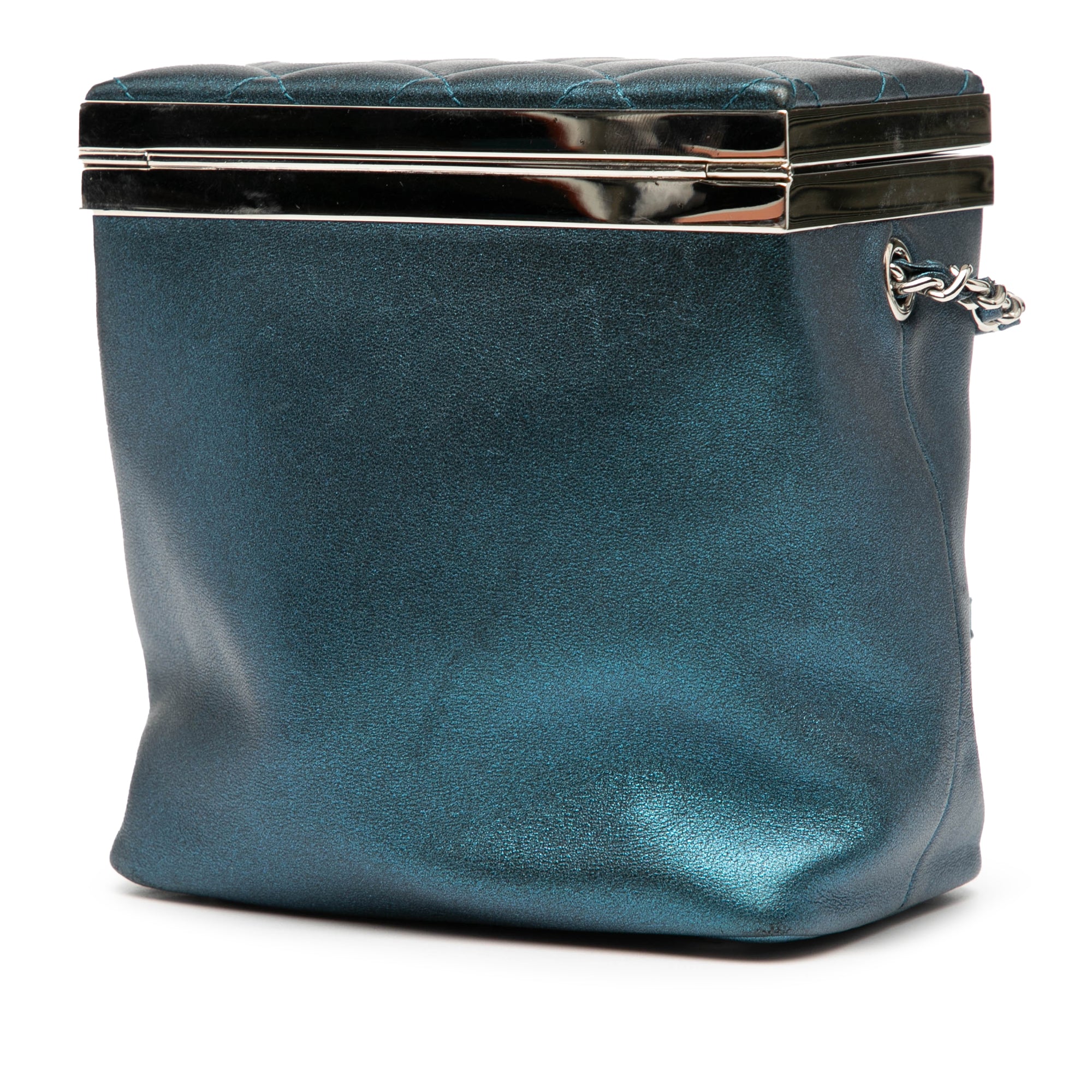 CC Metallic Calfskin Vanity Bag