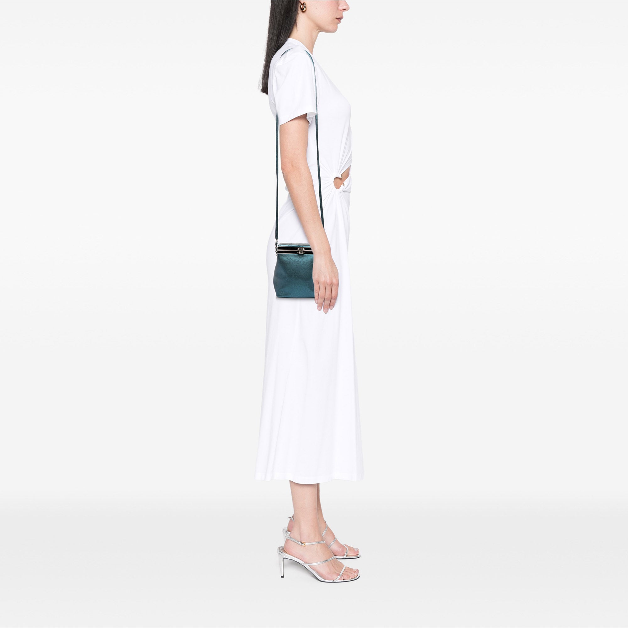 CC Metallic Calfskin Vanity Bag