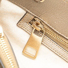 Medium Calfskin Bamboo Shopper Satchel
