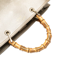 Medium Calfskin Bamboo Shopper Satchel