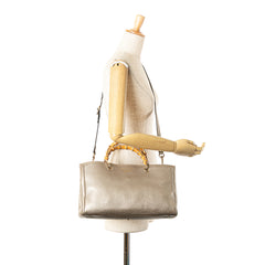 Medium Calfskin Bamboo Shopper Satchel