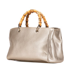 Medium Calfskin Bamboo Shopper Satchel