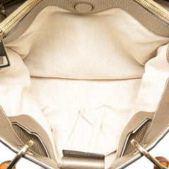 Medium Calfskin Bamboo Shopper Satchel