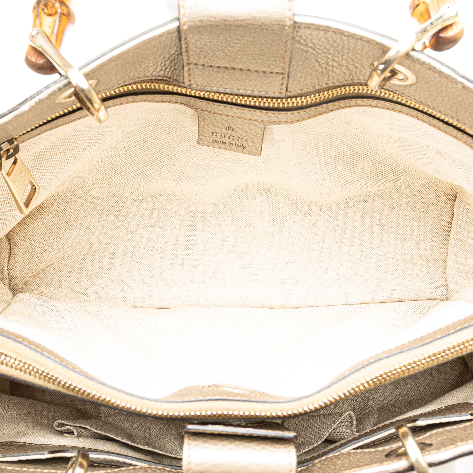 Medium Calfskin Bamboo Shopper Satchel