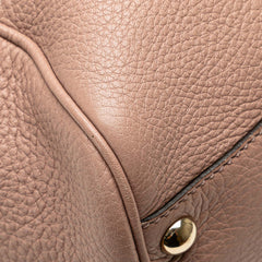Small Calfskin Bamboo Shopper Satchel