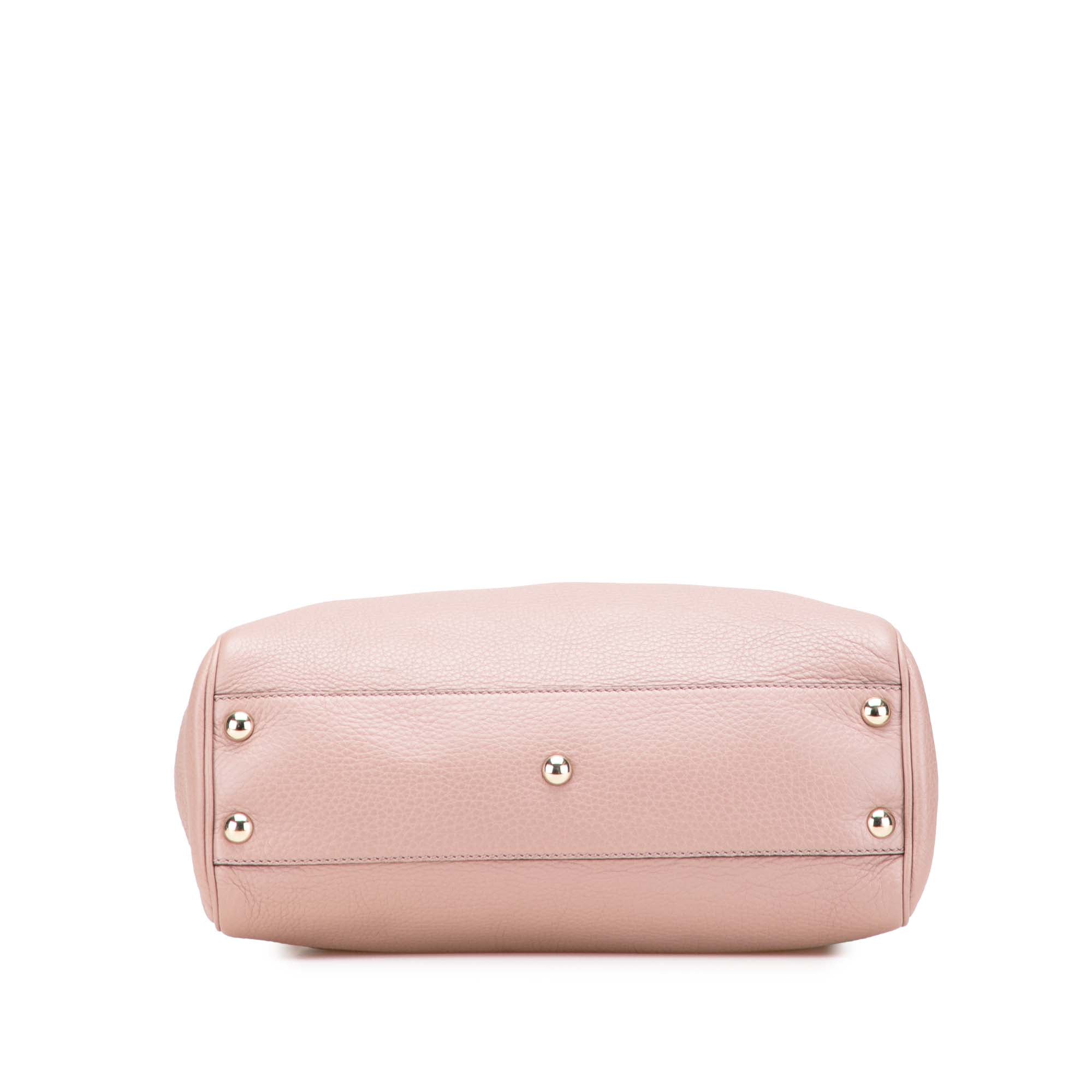 Small Calfskin Bamboo Shopper Satchel