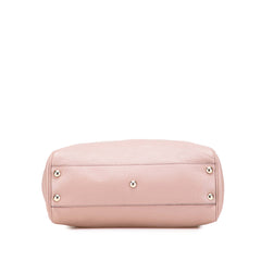 Small Calfskin Bamboo Shopper Satchel
