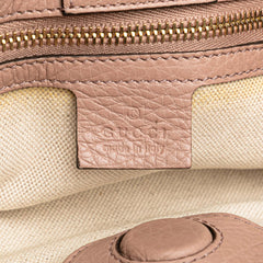 Small Calfskin Bamboo Shopper Satchel