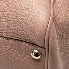 Small Calfskin Bamboo Shopper Satchel