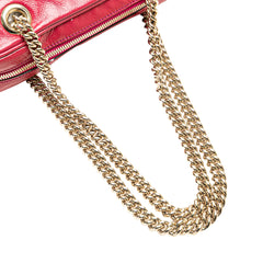 Patent Soho Chain Zip Shoulder Bag