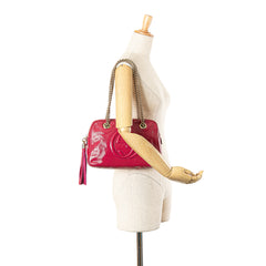 Patent Soho Chain Zip Shoulder Bag
