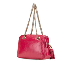 Patent Soho Chain Zip Shoulder Bag