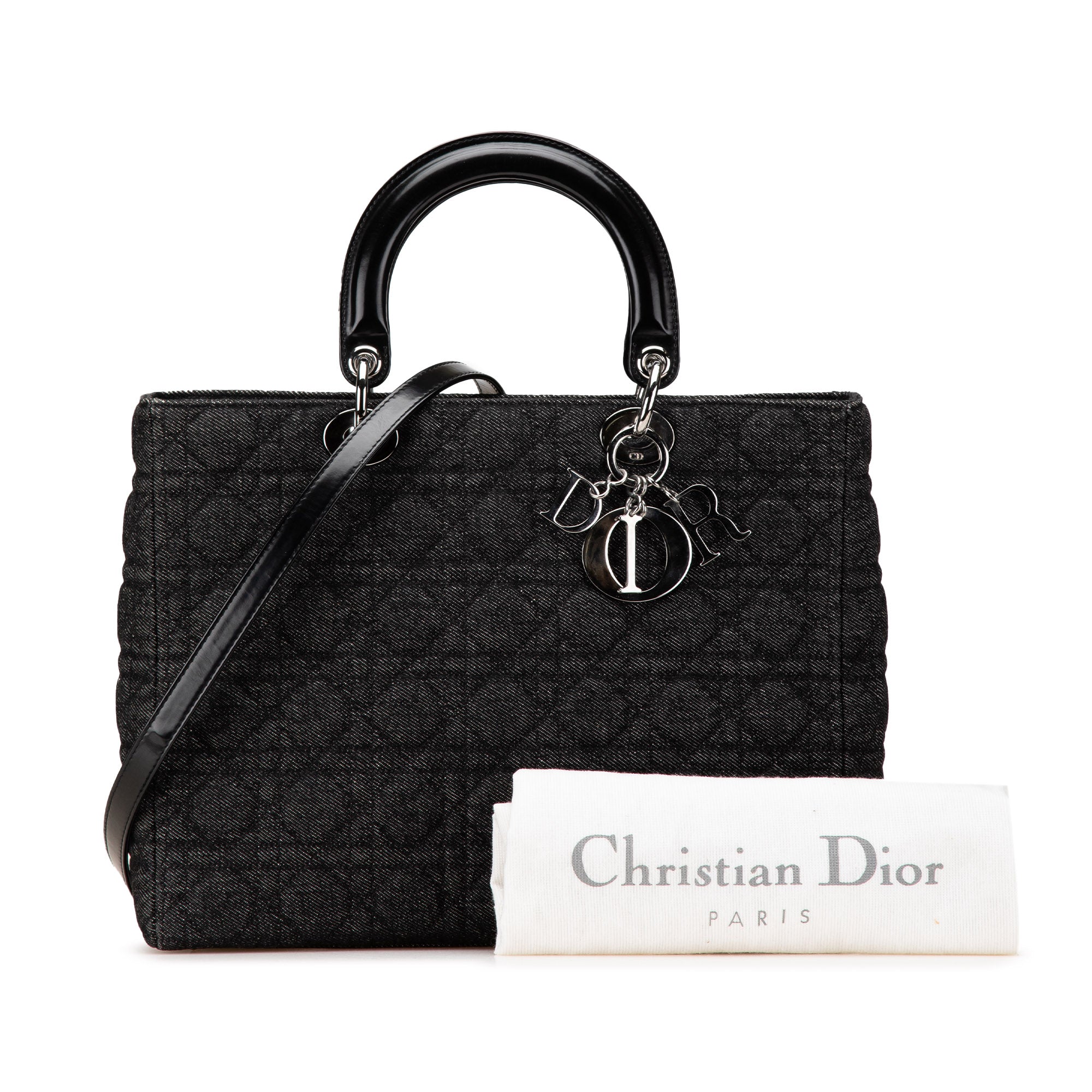 Large Denim Cannage Lady Dior
