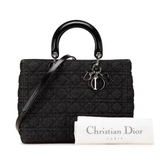Large Denim Cannage Lady Dior
