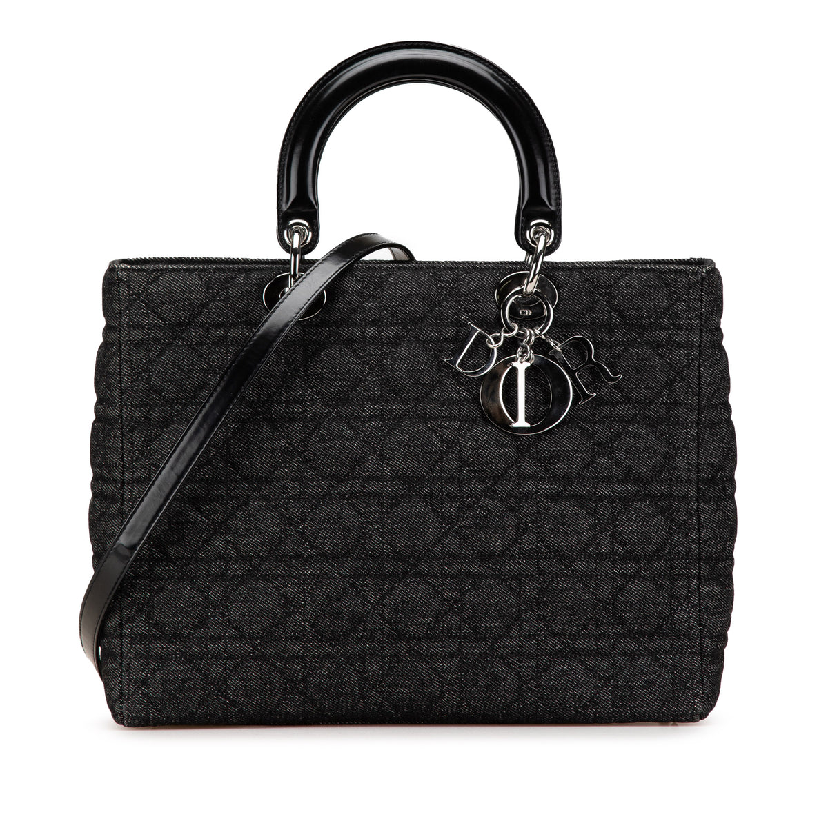 Large Denim Cannage Lady Dior