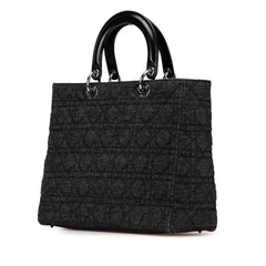 Large Denim Cannage Lady Dior