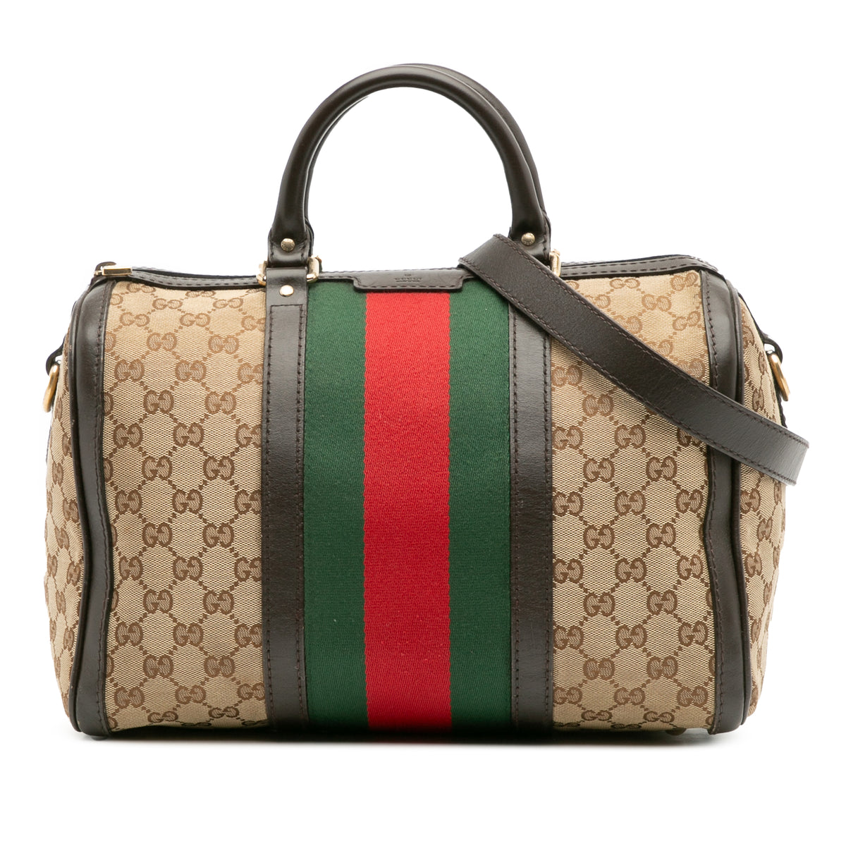 Medium GG Canvas Web Joy Boston Bag