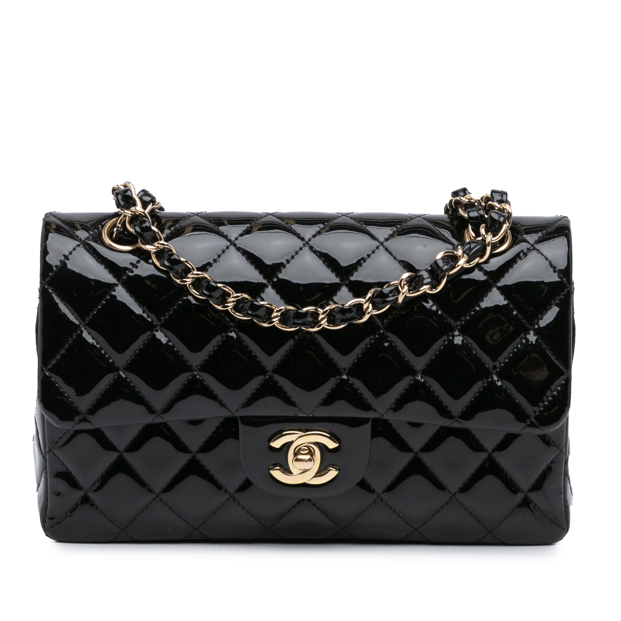 Small Classic Patent Double Flap