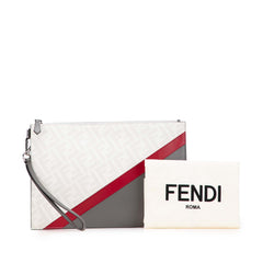 Zucca Coated Canvas FF 1974 Diagonal Vitello Liberty Clutch
