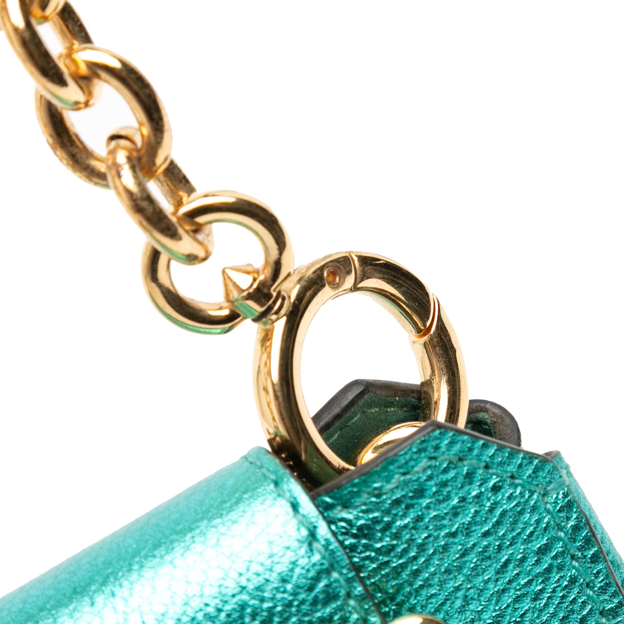 Mini Metallic Calfskin Buckle Charm Handbag