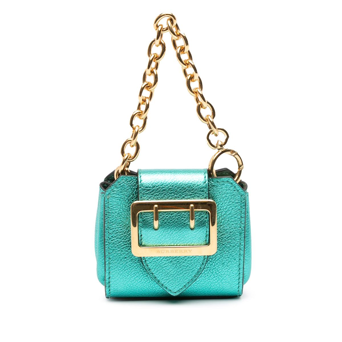 Mini Metallic Calfskin Buckle Charm Handbag
