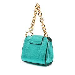 Mini Metallic Calfskin Buckle Charm Handbag