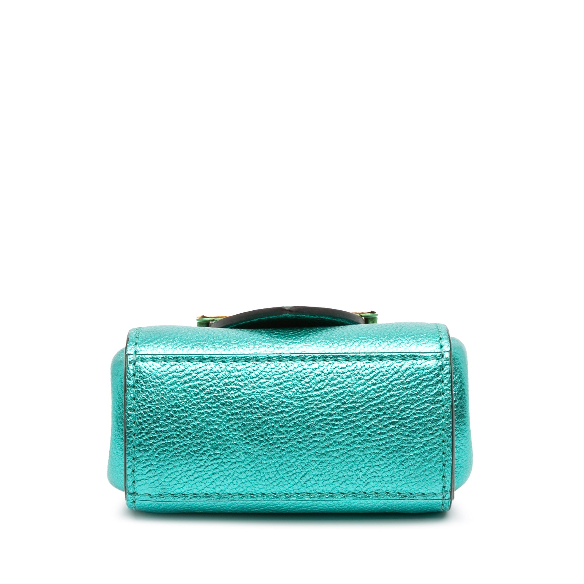 Mini Metallic Calfskin Buckle Charm Handbag