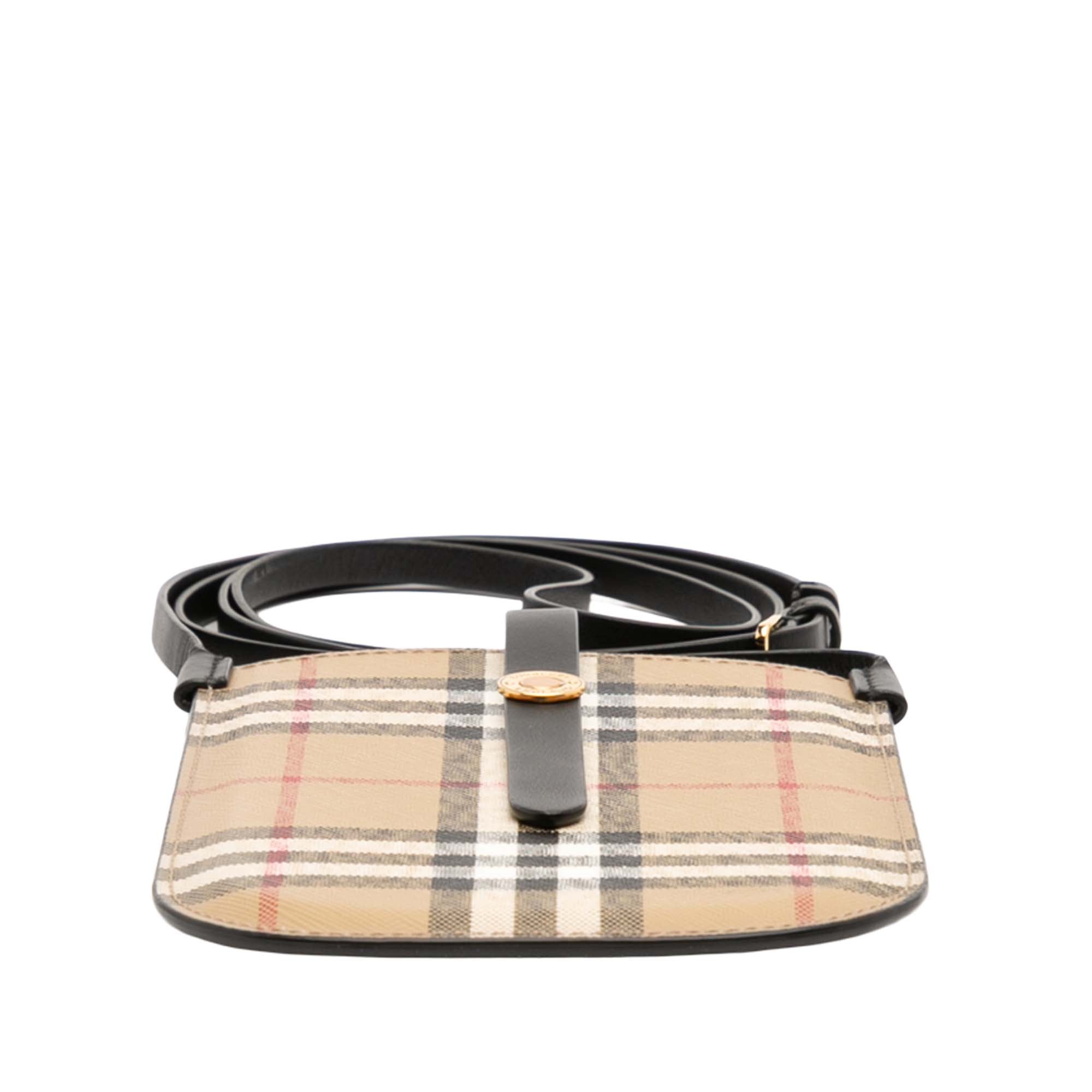 House Check Coated Canvas Phone Pouch Crossbody