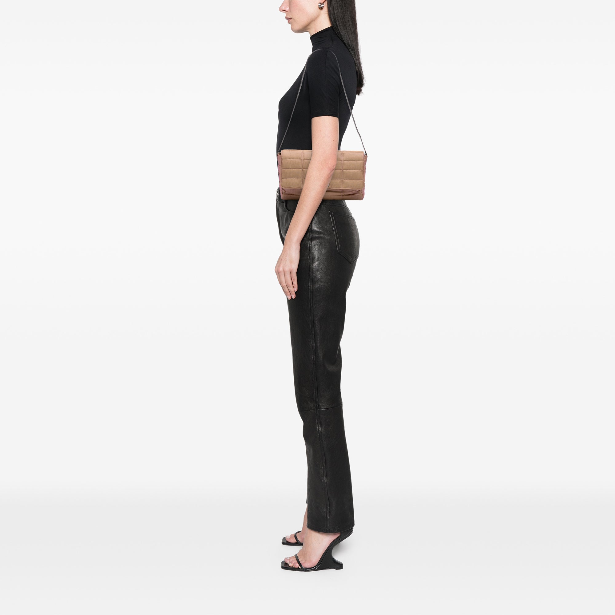 Quilted Iridescent Nylon Mademoiselle Flap
