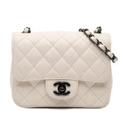 Mini Square Classic Crumpled Calfskin Single Flap
