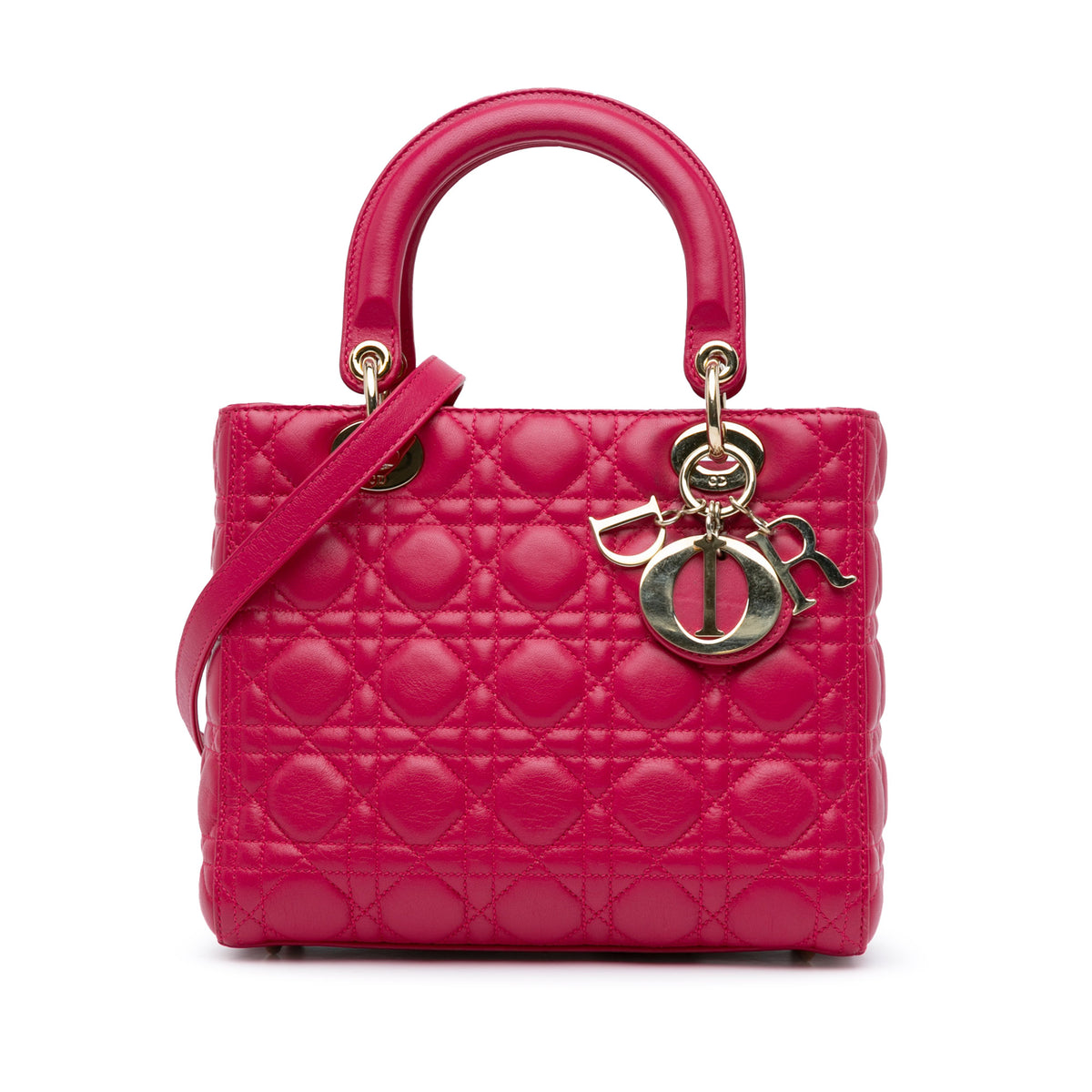 Medium Lambskin Cannage Lady Dior