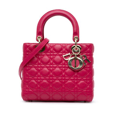 Medium Lambskin Cannage Lady Dior