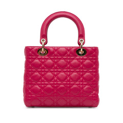 Medium Lambskin Cannage Lady Dior