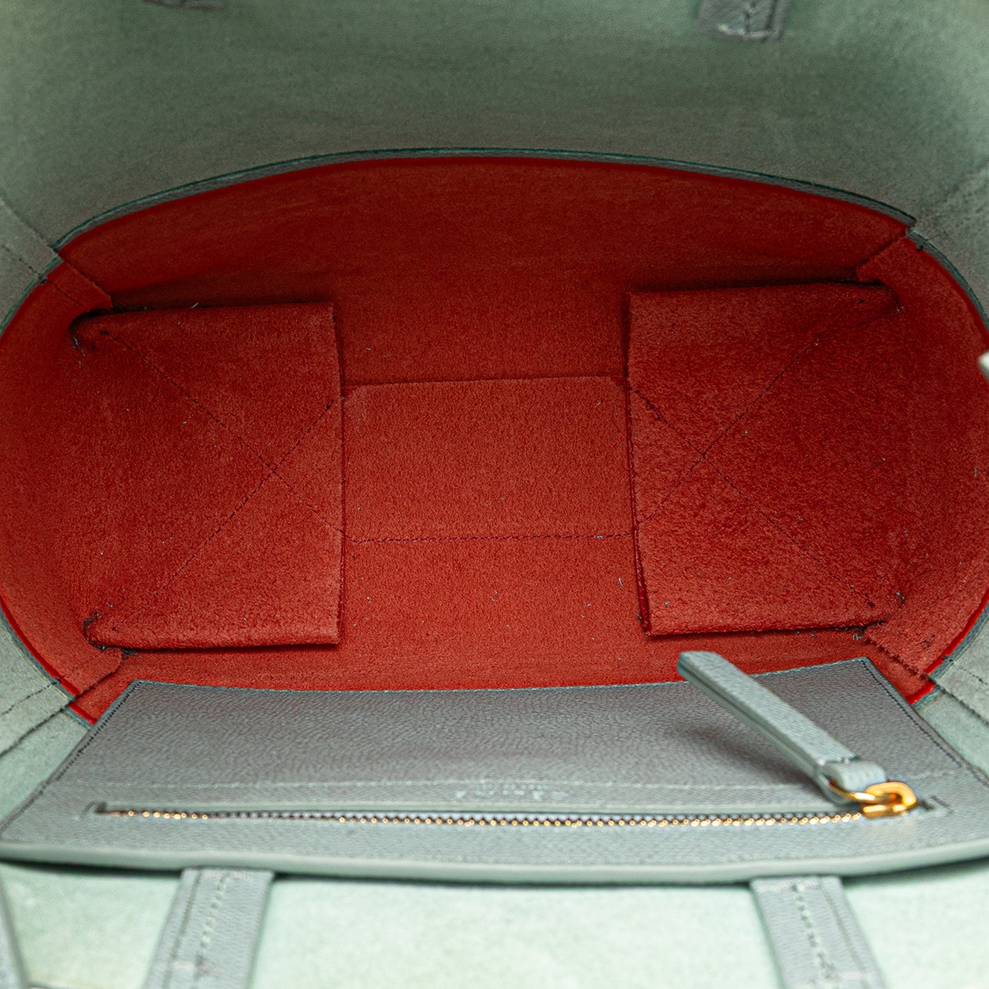 Small Bicolor Leather Vertical Cabas