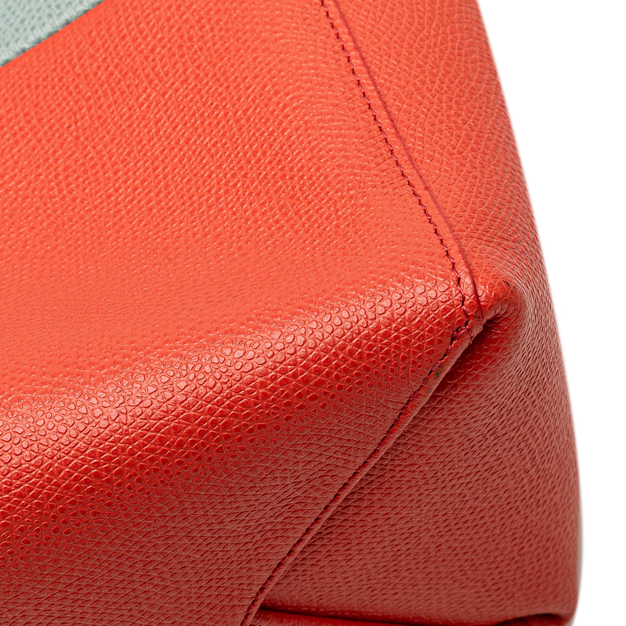 Small Bicolor Leather Vertical Cabas