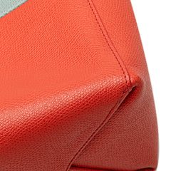 Small Bicolor Leather Vertical Cabas