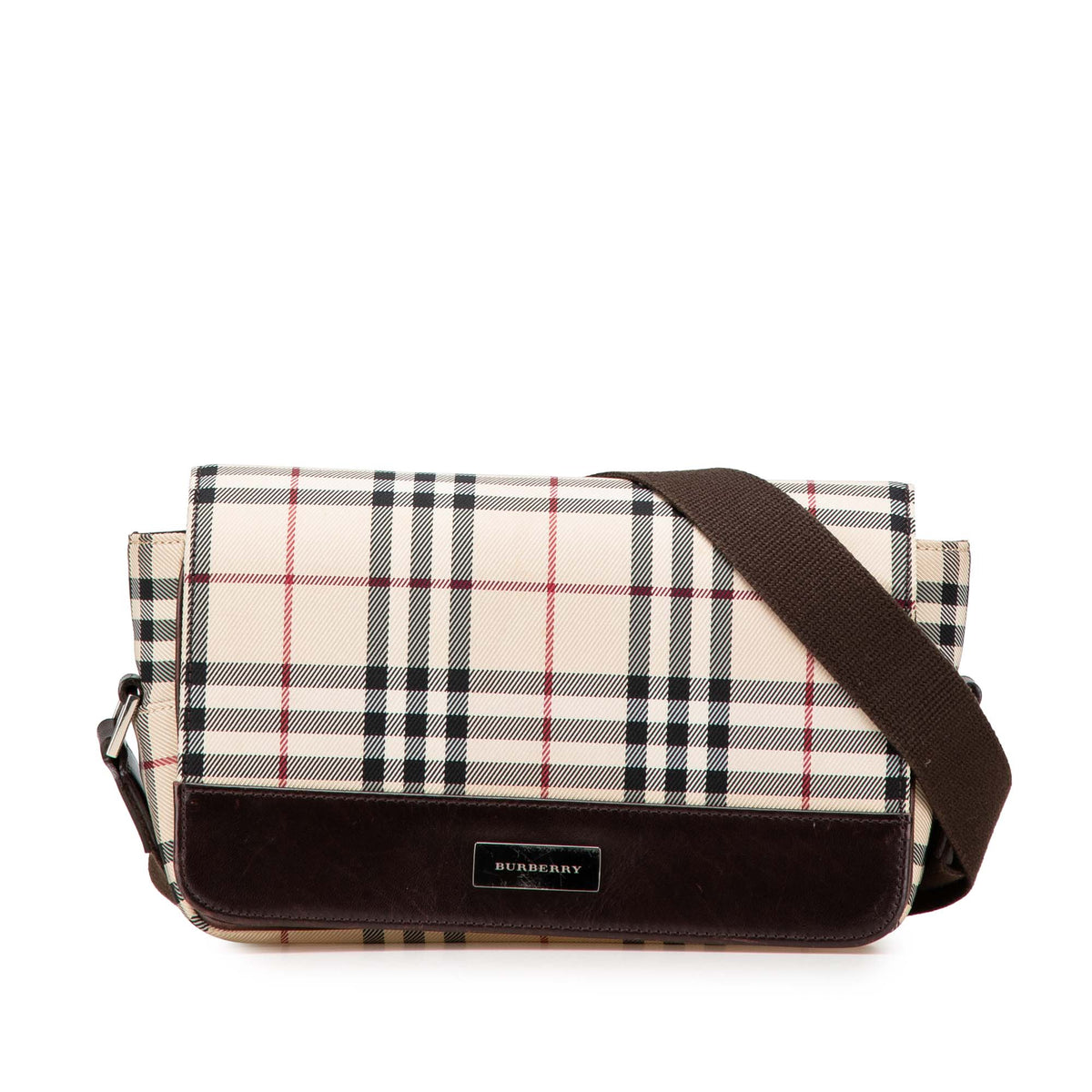 House Check Canvas Flap Crossbody