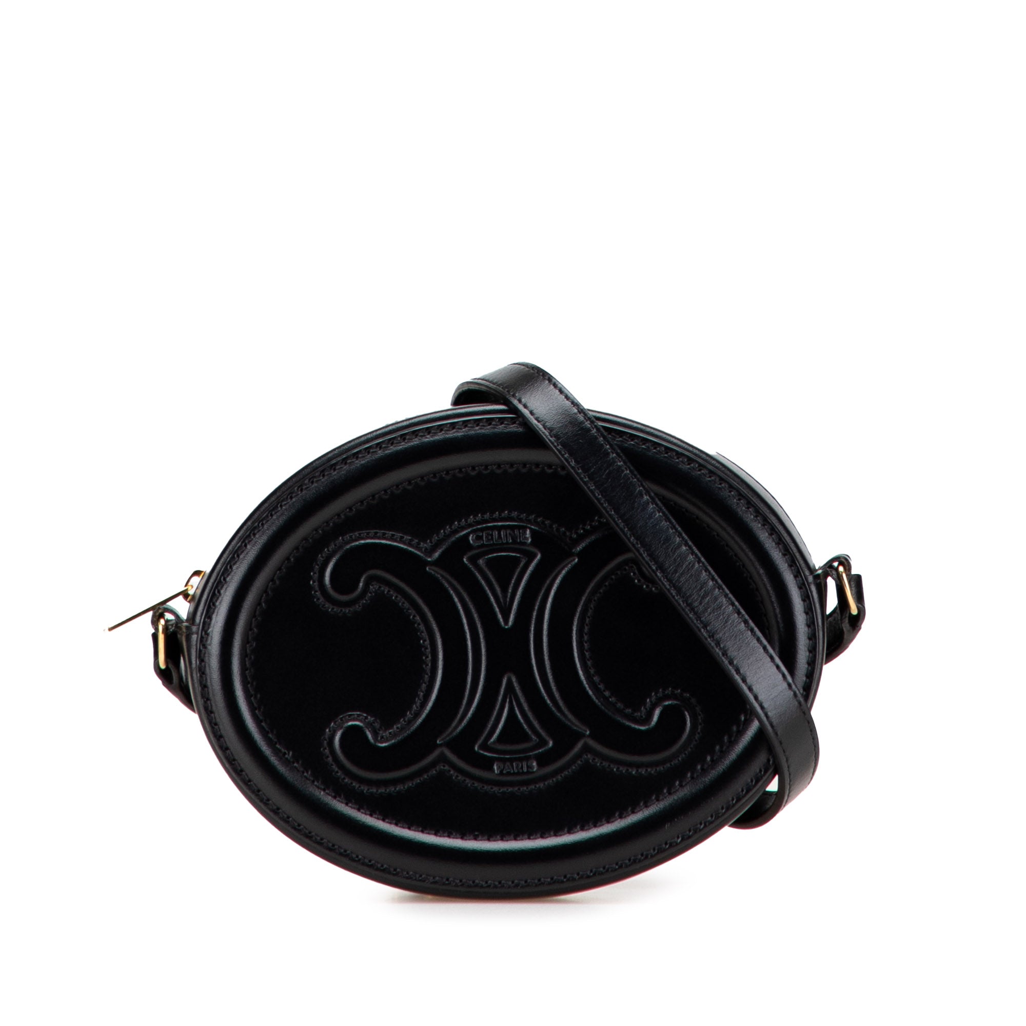 Small Calfskin Cuir Triomphe Oval Crossbody