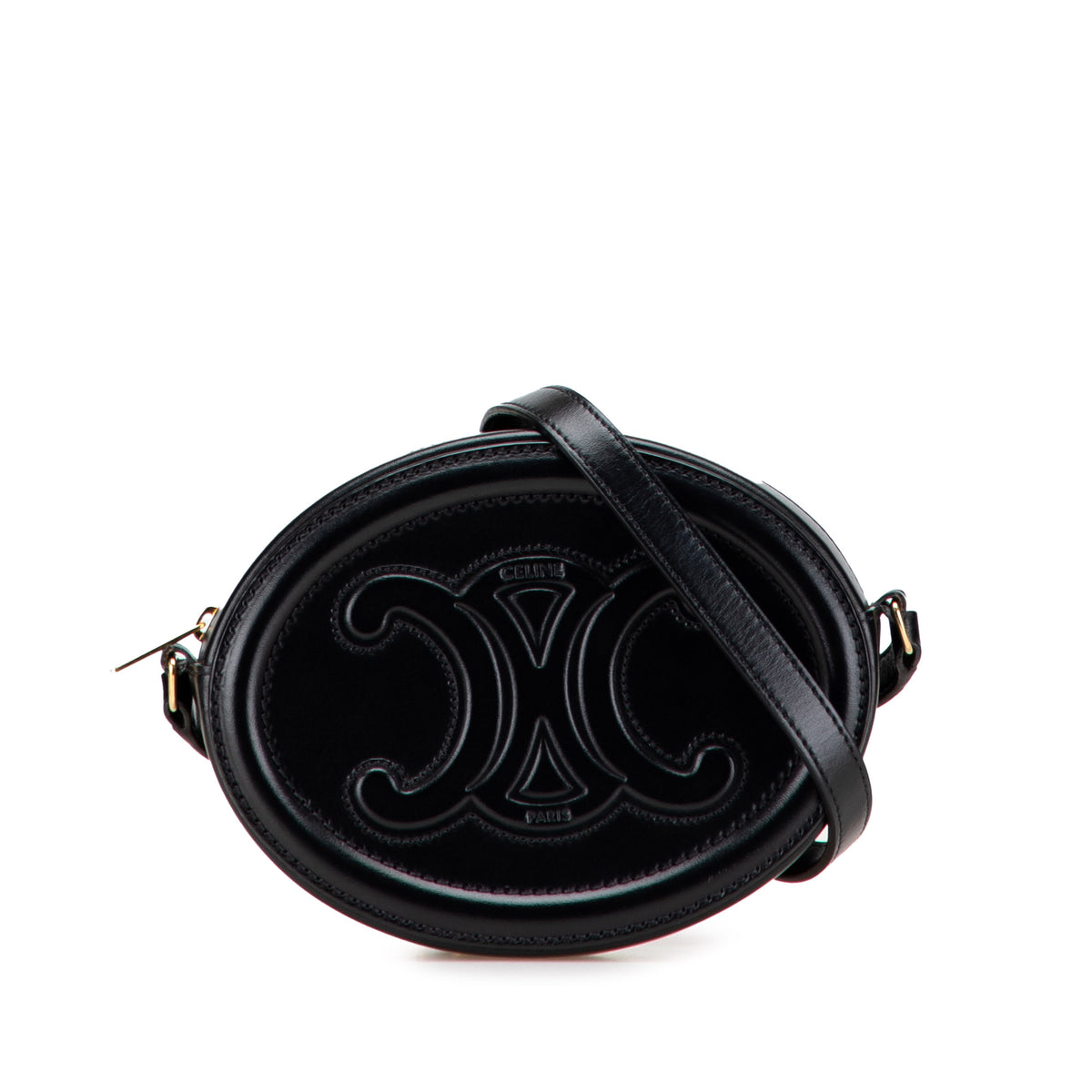 Small Calfskin Cuir Triomphe Oval Crossbody