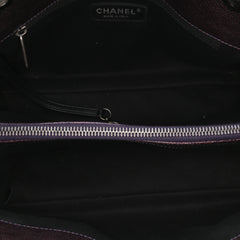 Small Quilted Iridescent Caviar Chic Shopping Tote