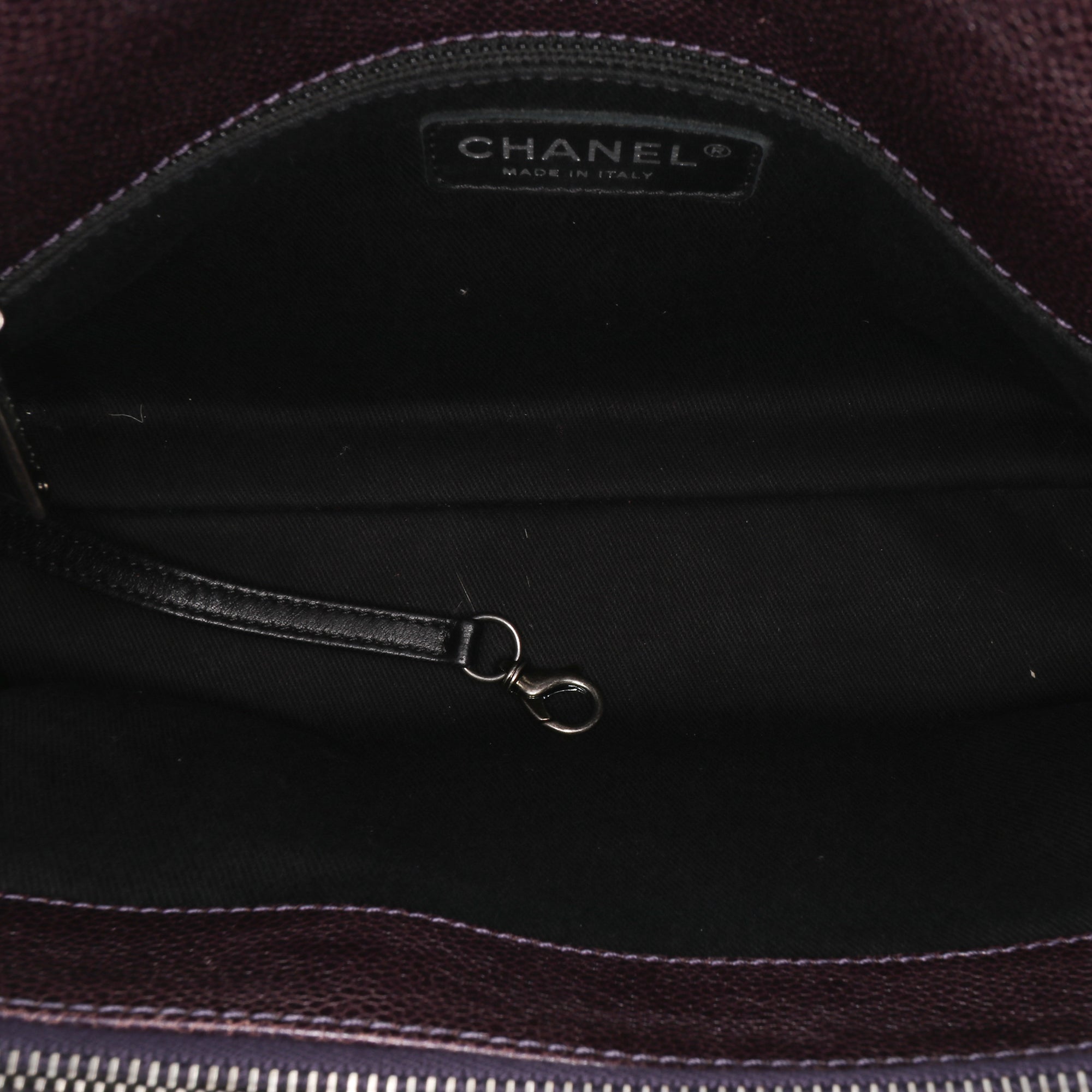 Small Quilted Iridescent Caviar Chic Shopping Tote