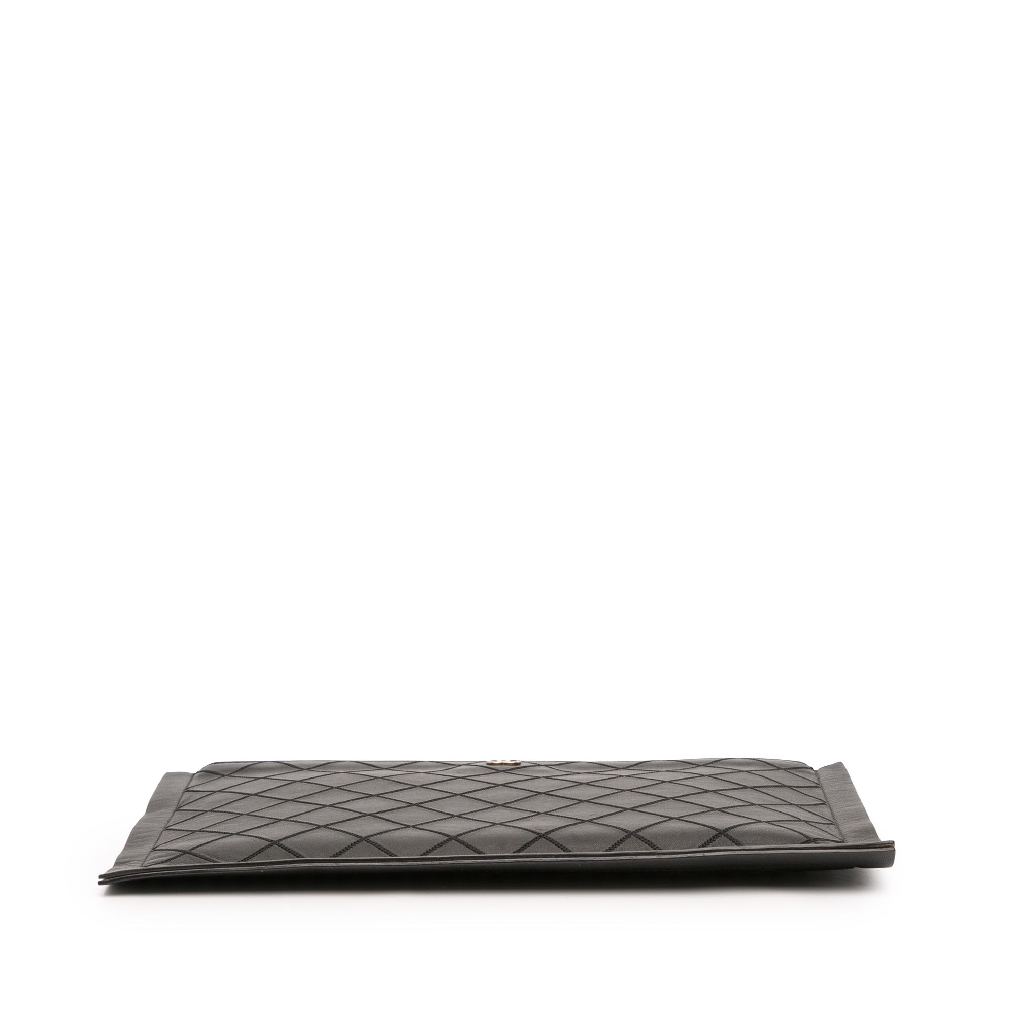 CC Stitched Lambskin Clutch