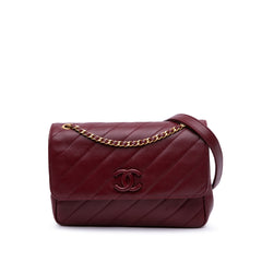 Diagonal Quilted Lambskin CC Signature Flap